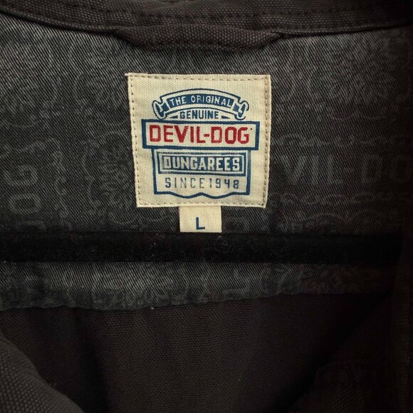 Devil-Dog Dungarees Men's Black Button Up Size Large - Picture 6 of 7